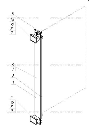 Передняя панель с ручками экстракторами IEL, IET, Тип1
