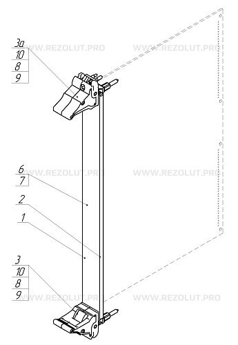 Передняя панель с ручками экстракторами IEL, IET, Тип1