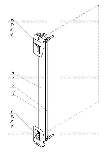 Передняя панель с ручками экстракторами IEL, IET, Тип1