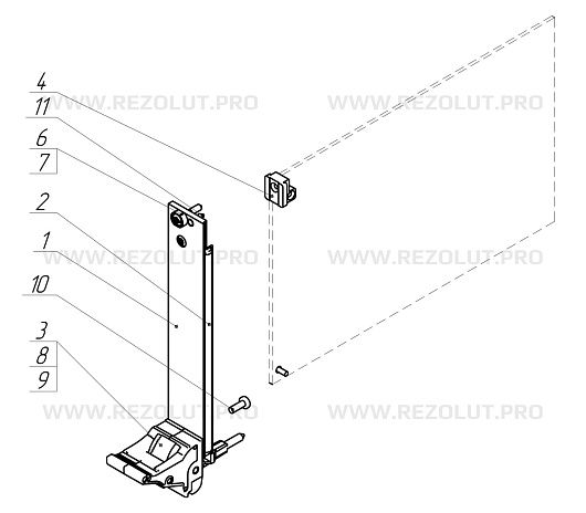 Передняя панель с ручками экстракторами IEL, IET, Тип1