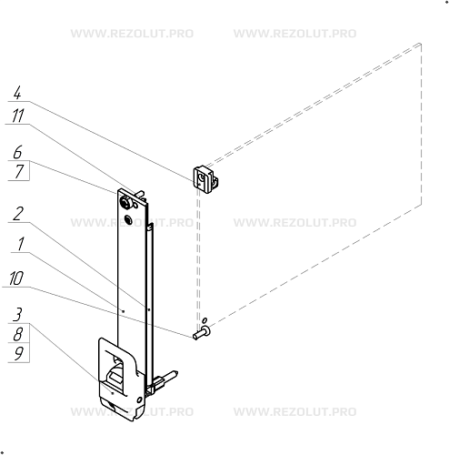 Front panel with IEL, IET, Type 1 <br> extractor handles